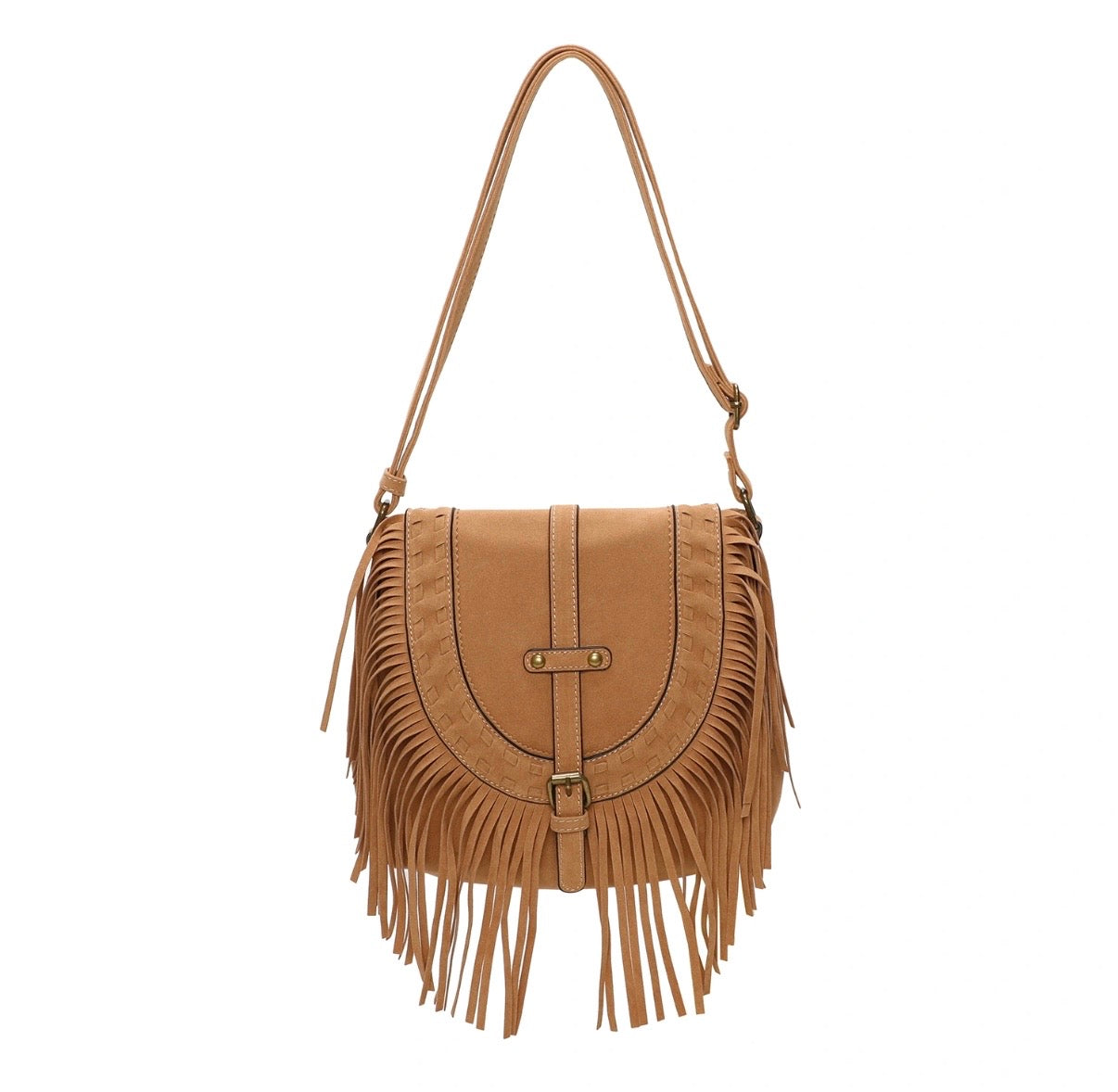 Le sac camel avec franges bohème