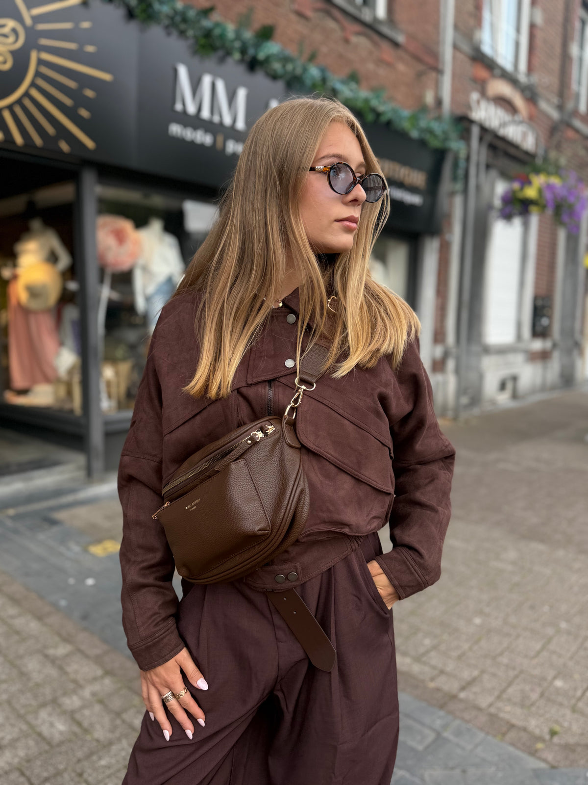 Veste suédine choco