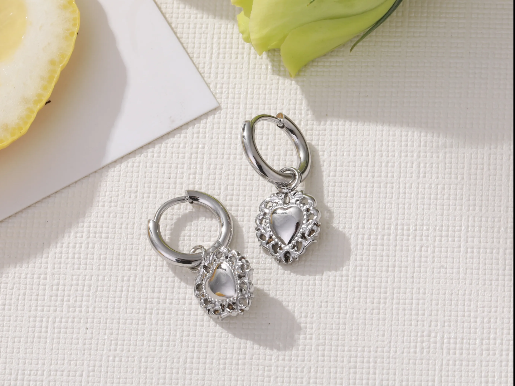 Boucles d’oreilles cœurs argent